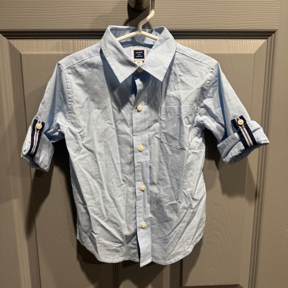 Janie and Jack Boys SS Button Down Shirt - Size 2T